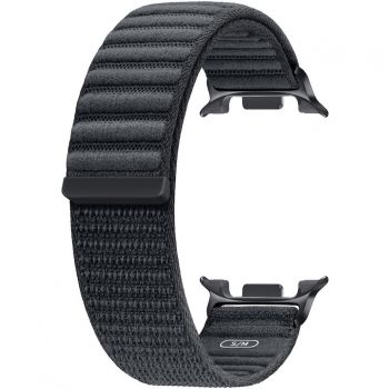 Samsung Curea Smartwatch Samsung Fabric Band, pentru Galaxy Watch 8 / Watch 8 Classic, marime S/M, Gri inchis