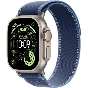 SmartWatch Apple Watch Ultra 3, Cellular, 49mm Carcasa Natural Titanium, Blue/Bright Blue Trail Loop - M/L