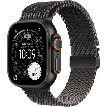 SmartWatch Apple Watch Ultra 3, Cellular, 49mm Carcasa Titanium Black, Black Titanium Milanese Loop - Small