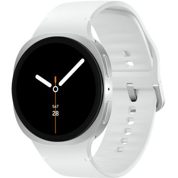 SmartWatch Samsung Galaxy Watch 8, LTE, 44 mm, Silver, Wi-Fi, Bluetooth, GPS, NFC, Rezistent la apa