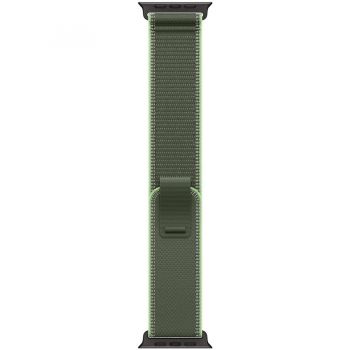 Apple Curea Smartwatch Apple MG9N4ZM/A, pentru Apple Watch 49 mm, Verde neon Trail Loop, Marime S/M, Negru Titanium Finish