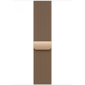 Apple Curea Smartwatch Apple MGJ44ZM/A, pentru Apple Watch 46 mm, Milanese Loop, marime S/M, Auriu