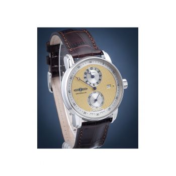 Ceas  Automat 8522-5 - 31 pietre - 38 ore rezerva - cadran auriu - curea piele maro