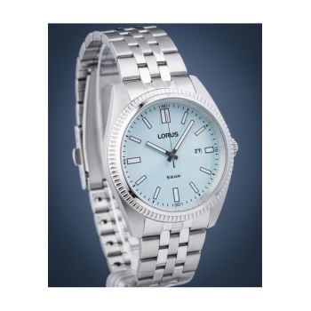 Ceas barbatesc  Classic - mecanism quartz - data - luminescent - argintiu - 50m rezistent la apa