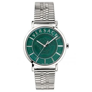 Ceas barbatesc  V-Essential - metalic - 40mm - 5 ATM - argintiu/verde