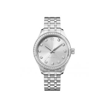 Ceas dama  Crystelle argintiu quartz 32mm inox