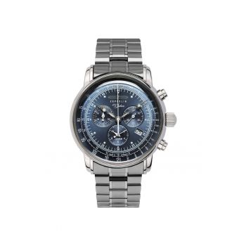 Ceas -  7680-M-B-3 - cronograf quartz - albastru - argintiu - 5 ATM