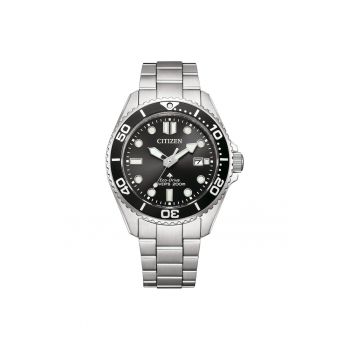 Ceas barbaresc -  41x12mm - inox - argintiu/negru - rezistent la apa 200 m