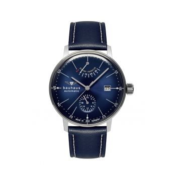 Ceas barbatesc  Bauhaus 20603 - 41mm - cadran granat - curea din piele 20mm - rezistent la apa 5 ATM