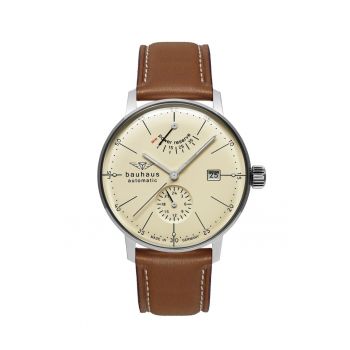 Ceas barbatesc  Bauhaus 20605 - 41mm - cadran bej - curea din piele 20mm