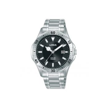 Ceas barbatesc  bratara din otel inoxidabil - cadran negru