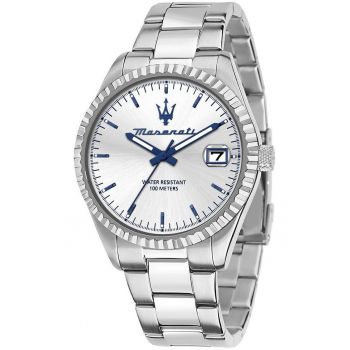 Ceas barbatesc  Competizione - quartz - argint - 10 ATM - bratara din inox