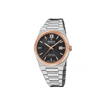 Ceas barbatesc  F20030-3 - bratara din otel - 40mm - rezistent la apa 100m - argintiu/auriu