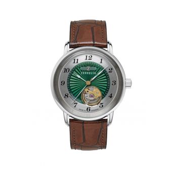 Ceas barbatesc  Zeppelin Friedrichshafen 85672 - 36mm - argintie - curea din piele - WR 5ATM