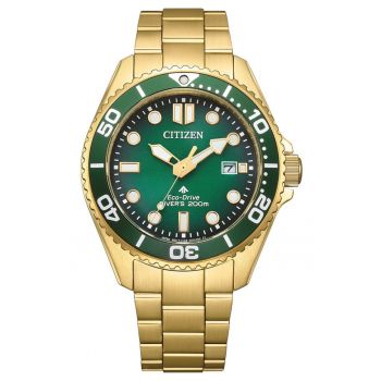 Ceas barbati -  Cadran verde - Auriu/Verde