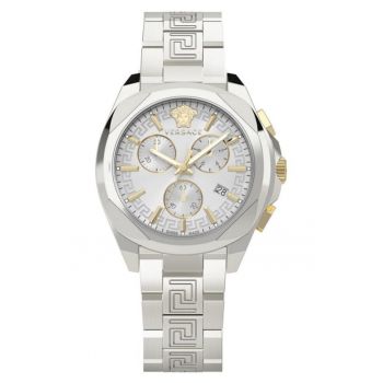 Ceas dama  model Chrono - bratara metalica - 40mm - 5 ATM - argintiu