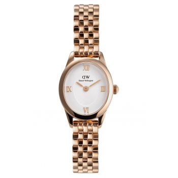 Ceas dama  Ophelia - roz aurie - 22mm - mecanism quartz - cadran alb