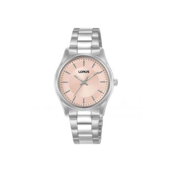 Ceas  Damski Quartz - Bratara Inox - Cadran Roz - 5 ATM