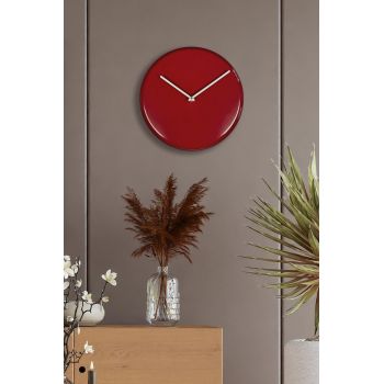 Ceas de perete, 30Sivmet, 30 x 30 cm, Visiniu