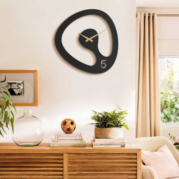 Ceas de perete, Amorph Metal Wall Clock, Dimensiune: 44 x 45 cm, Negru