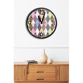 Ceas de perete, Artavessa3Dclock14, Dimensiuni: 36 x 36 x 1 cm, Multicolor
