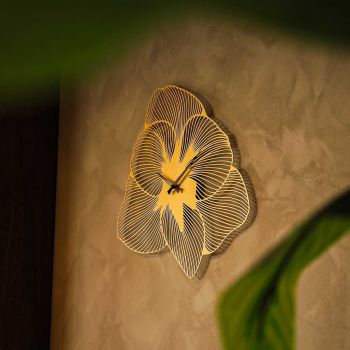Ceas de perete, Azalea Metal Wall Clock, Dimensiune: 70 x 70 cm, Auriu