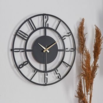 Ceas de perete, Bunnela 08, Diametru: 41 cm, Negru