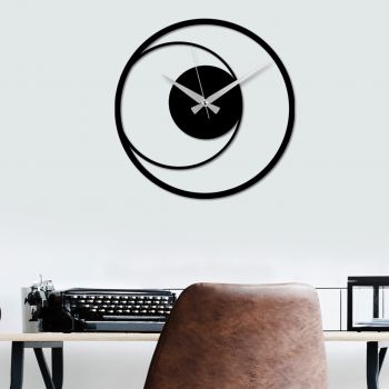Ceas de perete, Circle 15, Dimensiune: 49 x 49 cm, Negru