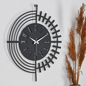 Ceas de perete, Dubai, Diametru: 50 cm, Negru