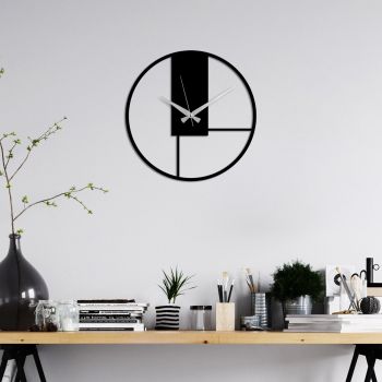 Ceas de perete, Fora, Dimensiune: 49 x 49 cm, Negru