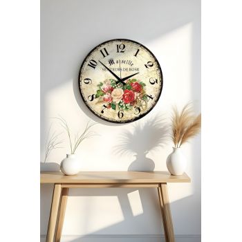 Ceas de perete, Huhuas00024, Dimensiune: 50 x 50 cm (1 bucată), Multicolor