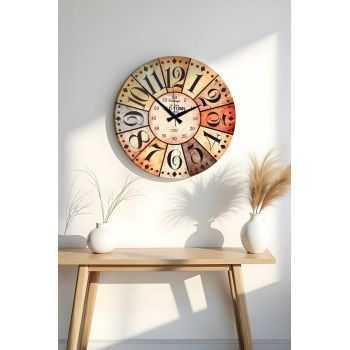 Ceas de perete, Huhuas00030, Dimensiune: 50 x 50 cm (1 bucată), Multicolor