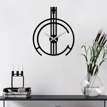 Ceas de perete, Intricate, Dimensiuni: 49 x 38 cm, Negru