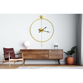 Ceas de perete, Mclock-00101, Lățime: 58 cm Înălțime: 80 cm Adâncime: 7 cm, Auriu
