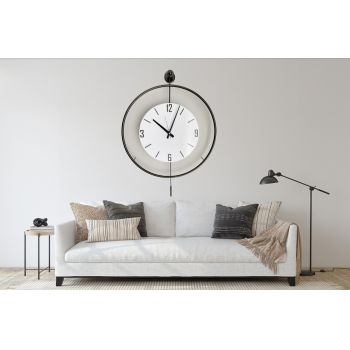 Ceas de perete, Mclock-00108, Lățime: 58 cm Înălțime: 80 cm Adâncime: 7 cm, Negru