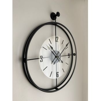 Ceas de perete, Mclock-00110, Lățime: 58 cm Înălțime: 68 cm Adâncime: 7 cm, Negru