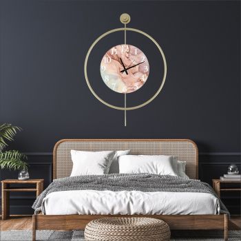 Ceas de perete, Mclock-00116, Lățime: 58 cm Înălțime: 80 cm Adâncime: 7 cm, Auriu