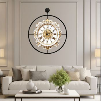 Ceas de perete, Mclock-00119, Lățime: 58 cm Înălțime: 65 cm Adâncime: 7 cm, Negru