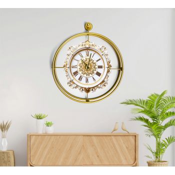 Ceas de perete, Mclock-00120, Lățime: 58 cm Înălțime: 65 cm Adâncime: 7 cm, Auriu