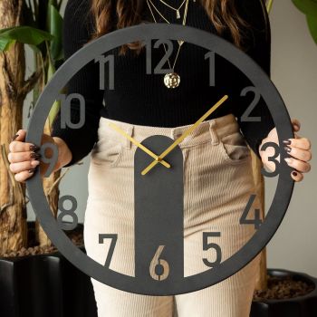 Ceas de perete, Mood Metal Wall Clock, Dimensiune: 48 x 48 cm, Negru