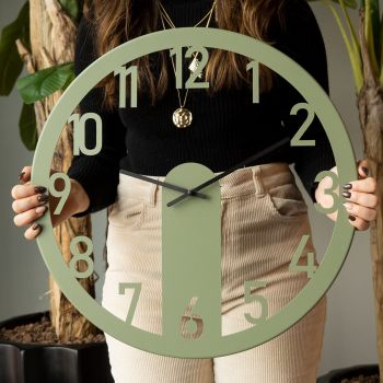 Ceas de perete, Mood Metal Wall Clock, Dimensiune: 48 x 48 cm, Verde