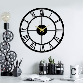 Ceas de perete, Pari, (Grosime: 1,5 mm), Negru