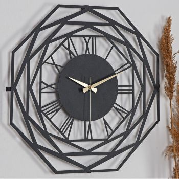 Ceas de perete, Repido, Diametru: 50 cm, Negru