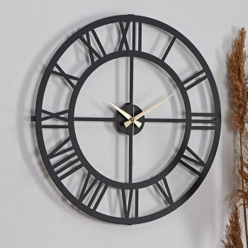 Ceas de perete, Roma New, Diametru: 41 cm, Negru