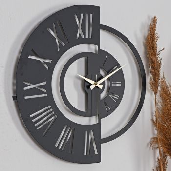 Ceas de perete, Ruota 04, Diametru: 41 cm, Negru