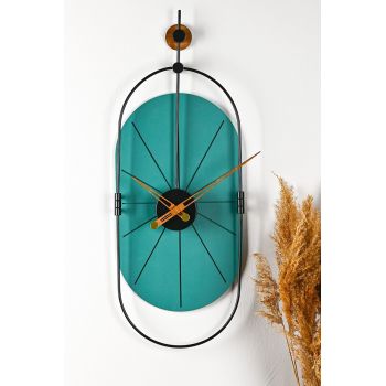 Ceas de perete, Sntr, MDF dublu strat, Verde/Negru
