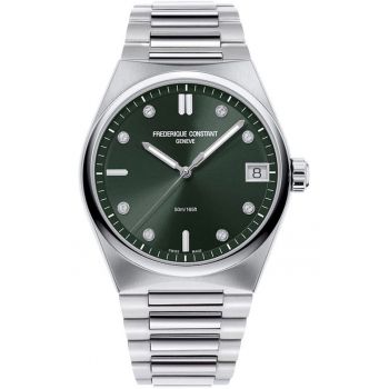 Ceas  Highlife Lady - argintiu - cadran verde cu diamante - inox
