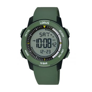 Ceas  Sport R2377PX9 - digital - curea cauciuc verde - rezistent la apa 10 ATM - stil sport