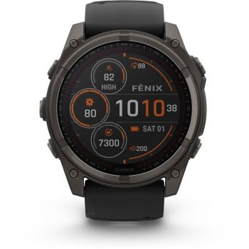 GARMIN Garmin - fenix 8x Solar Sapphire 51mm, Titanium, Gri inchis