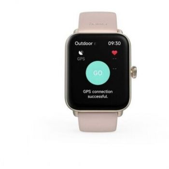 Hama Smartwatch Hama 6010, GPS, 1.65 inch, Waterproof, Curea Silicon, Auriu-Roz